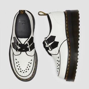 Dr. Martens White and Black Woven Creepers